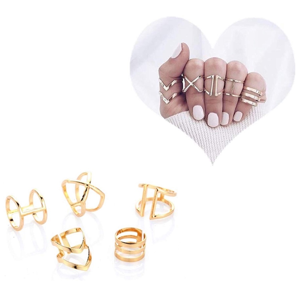 ‼️BOGO FREE Boho Inspired Stack Gold Simple Rings - Picture 4 of 4